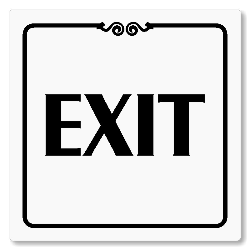 Exit, 80x80mm, bílá, Texas